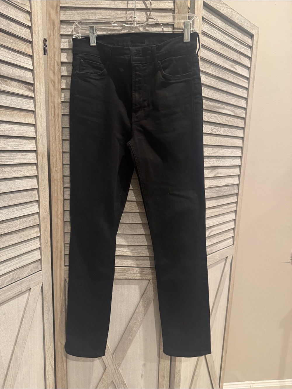 162. Mother The Mid Rise Dazzler Ankle black Jeans size 27 pre owned